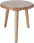 5) VANIYA CRAFTS Wooden Engraved Fold-able Round End Table/Side Table/Plant Stand/Stool for Living Room Bedroom