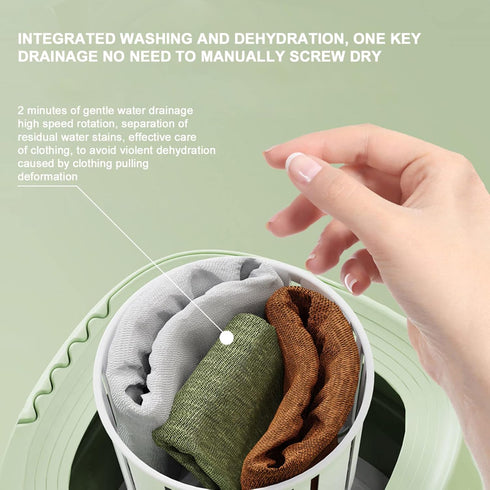 Portable Washing Machine - Foldable Mini Washer with Spin Dryer for Underwear, Baby Clothes, Small Items, Travel