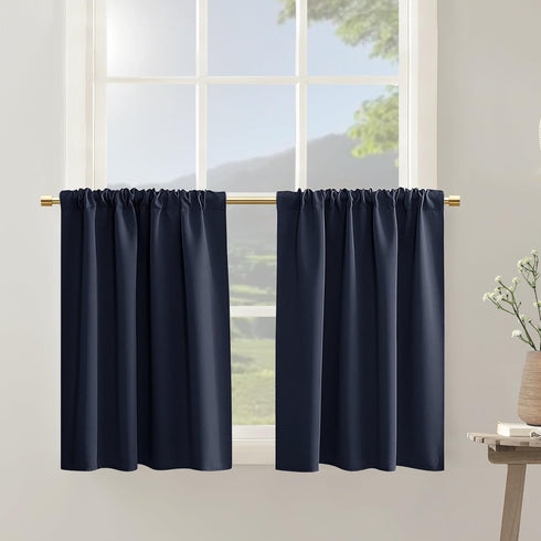 PANELSBURG Bunk Bed Curtains for Bottom, Navy Blue Blackout Short Kids Curtains, 36 Inch Length