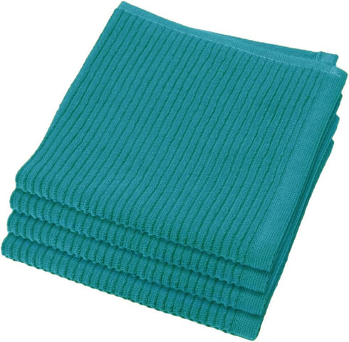Now Designs Ripple Kitchen Dishcloth, Set of 4 in Peacock Green