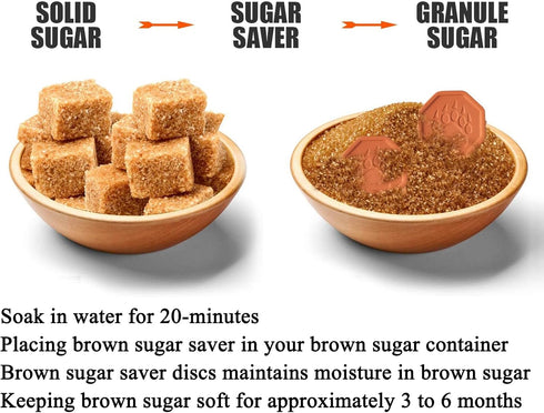 dgudgu 4 Brown Sugar Saver and Softener Disc with Elegant bear claw brown sugar saver dics keeper disk terracotta brown