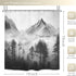 Riyidecor Misty Shower Curtain, 72" x 72" Foggy Snow Mountain Scenery for Bathroom Decor with 12 Pack Hooks