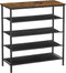 VASAGLE 5 Tier Shoe Rack, Shoe Organizer for Entryway, Holds 12-16 Pairs, with 4 Fabric Shelves, Rustic Brown and Black