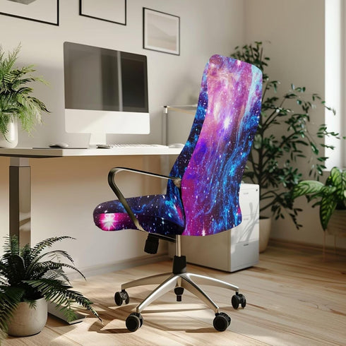 Talayituse Galaxy Print Home Office Chair Covers Stretchable Computer Desk Chair Covers High Back Universal Executive