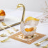 Gold Swan Base Holder, Elegant Dessert Spoons Organizer with 6pcs Coffee Spoon Set, Premium Zinc Alloy (Gold)