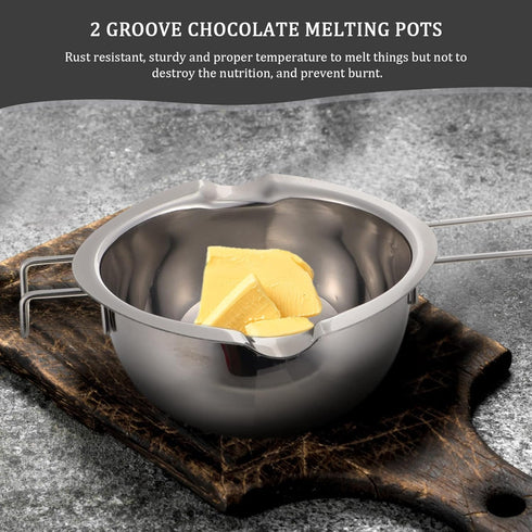 Hemoton Stainless Steel Double Boiler Pot, Melting Pot for Chocolate, Baking Pan for Butter, Candy, Cheese, Candle Soap