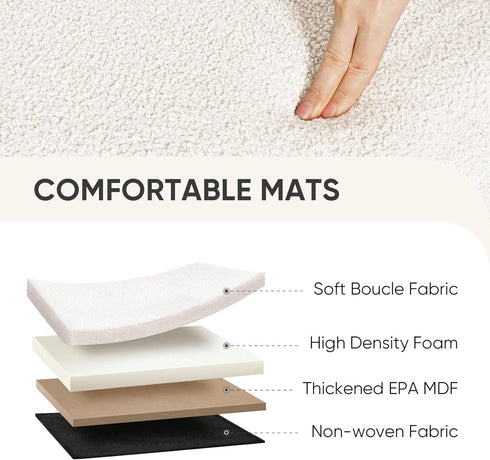 White,11.8"x11.8"x11.8" PINPLUS Storage Ottoman Cube Square Shaped Ottomans with Storage Foot Stool Footrest for Lving