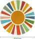 4 STARUIA Small Round Rug Ft Washable Round Rug for Kids Room, Colorful Sun Circle Rug for Playroom, Non-Slip Circular