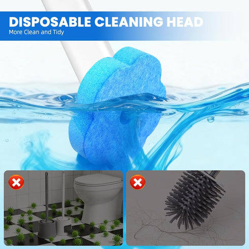 KCHDZJU 48 Toilet Bowl Wand Refills, Pcs Disposable Toilet Brush Cleaning Sponges Heads, Not Compatible with Other Wand