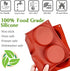 JOERSH Silicone Egg Molds - 2-PK Non-Stick 3" Round Muffin Top Baking Pans for Breakfast Sandwiches