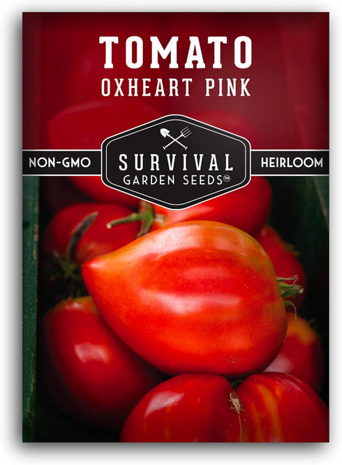 Pink Oxheart Tomato Seeds for Planting Indeterminate Heirloom Variety Large, Meaty, Heart-Shaped