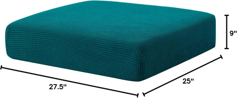 Hokway Couch Cushion Covers, Stretch Sofa Seat Cushion Slipcover Protector (Teal, Small)