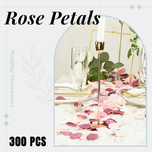 Der Rose 300pcs Artificial Silk Pink Rose Petals for Aisle Centerpieces Table Confetti Party Favors
