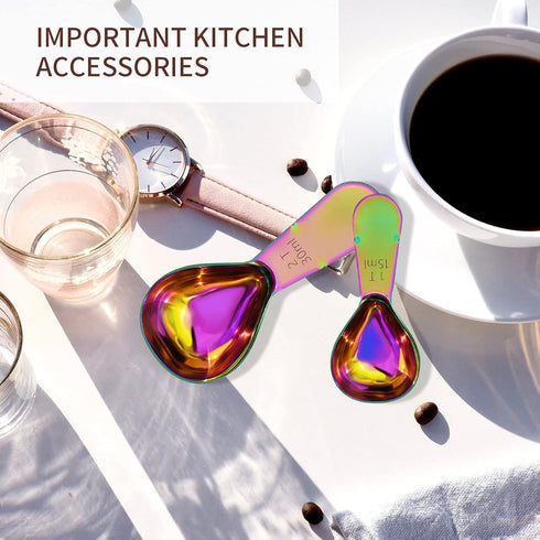 2 Pieces Stainless Steel Coffee Scoops Set, 1 Tbsp and 2 Tbsp Durable Measuring Tablespoon for Coffee, Tea, Sugar