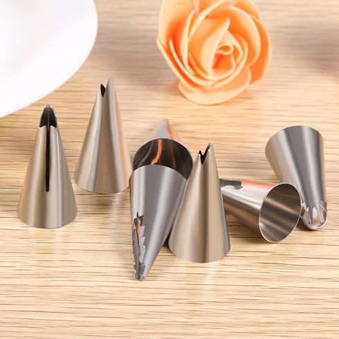7Pcs Cake Decorating Icing Piping Nozzles Set, Stainless Steel Tips for DIY Pastry Fondant Baking