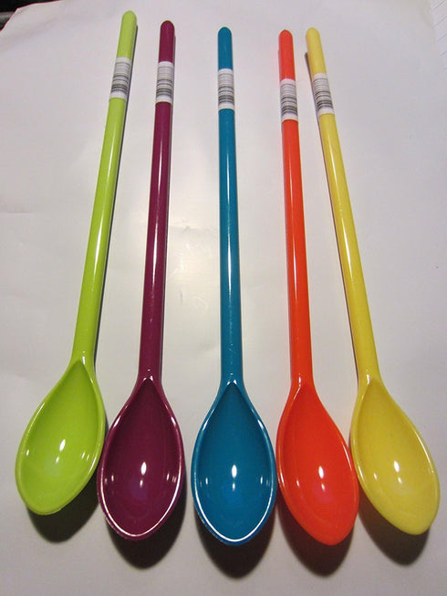 R & M Long Plastic Tea Spoon/Tasting Spoon - Colors Vary - 1 per order