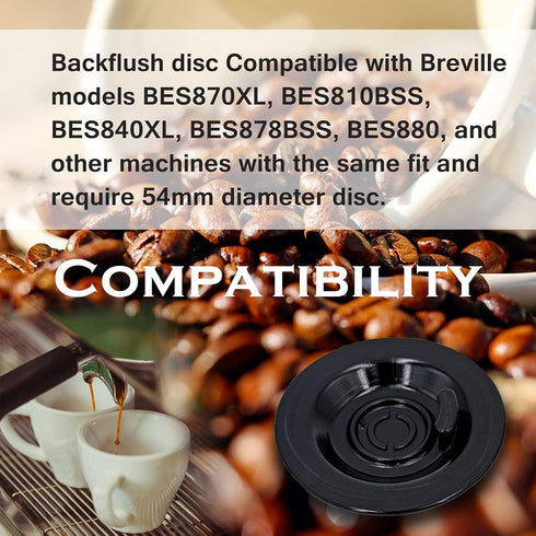 2 Packs 54mm Coffee Backflush Cleaning Disc for Breville Espresso Machines - 100% Silicone