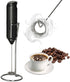 Handheld Milk Frother with Stainless Steel Stand, Battery Operated Whisk Maker for Lattes, Coffee, Cappuccino