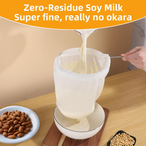 Esuduky 5 Pcs Premium Ultra Fine Mesh Strainer Bags with Stainless Steel Handle, Reusable Nut Milk Bags, Cheese Cloths