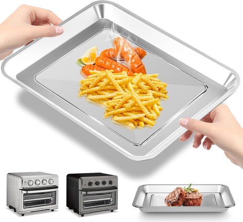 Air Fryer Tray Replacement for Cuisinart TOA-60 TOA-65 TOA-70, 12.2*11'' Non-stick Mesh Stainless Steel Basket