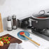 Ceramic Spoon Rest for Kitchen, Whale Shape, 4.8W x 7.8L with Wooden Spoon