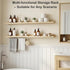 24 Inch Set 4, Fixwal Nursery Shelves, Floating Bookshelves for Wall of Scalloped Wall Book Shelves with Towel Rack