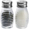 Home Basics Beehive-Style Glass Salt and Pepper Shakers (Silver) - 2 Piece Set with Easy Screw On Lids