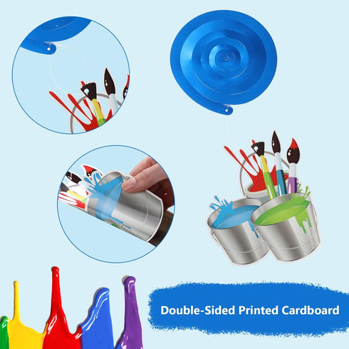 46 Pieces Art Painting Party Decoration, Hanging Swirls Ceiling Decor for Kids Birthday Graffiti Party Supplies