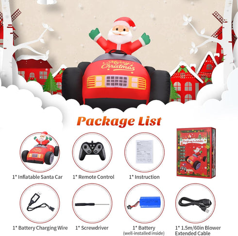 3.5FT 360Rotation, KLYLOP RC Inflatable Santa Claus Outdoor with Auto Inflate, Christmas Inflatables Santa Toys Car