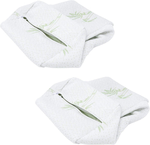 2-Pack Washable Replacement Knee Pillow Covers - Soft Cooling Breathable Leg Pillowcases for Universal Fit