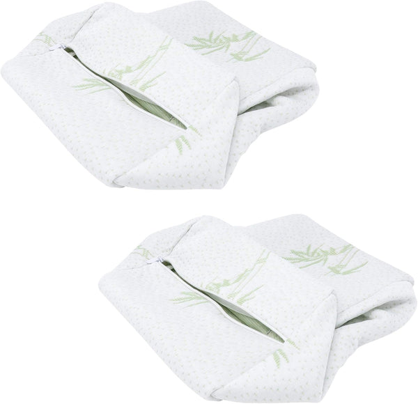 2-Pack Washable Replacement Knee Pillow Covers - Soft Cooling Breathable Leg Pillowcases for Universal Fit