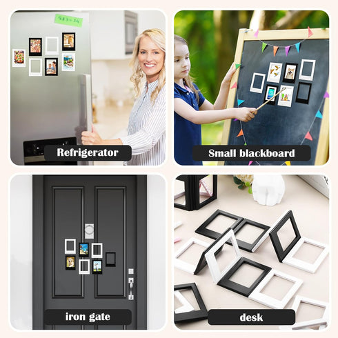 20 Packs Cute Mini Photo Frame Holder, 3 Inches Plastic Colorful Photo Display for Fujifilm Instax, Fridge, Office