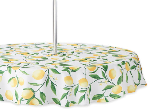 DII Lemon Bliss Outdoor Tabletop, 60" Round, Stain Resistant & Waterproof with Zipper