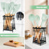 Kitchen Utensil Holder For Countertop ,Wall Mounted kitchen Utensil Holder Dual Purpose Design Heavy-Duty Metal Rectangular Matte Black Utensil Organizer For Kitchen Drawers Cooking Utensil Holder
