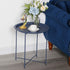 18.5 18.5 19.7 VECELO Modern End Side Tables,Round Metal Foldable Tray,Stable Snack Nightstand for Outdoors,Small