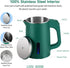 Small Electric Tea Kettle, 0.8L Portable Mini Hot Water Boiler Heater with Auto Shut-Off & Boil Dry Protection (Green)