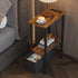1 1 VIMBER Narrow Side Table for Small Spaces, Skinny End Table with Charging Station, Sofa Beside Table with Drawer
