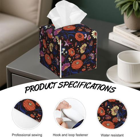 OHEGBXE Countertop,Nightstands,Office Desk,5.2"5.2"5.2" Vintage Paisley Floral Tissue Box Cover Square,Tissue Box