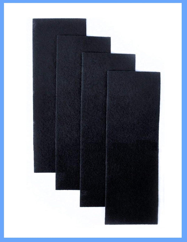 CFS Pack of 4 Universal Carbon Pre-Filter – Charcoal Air Filter Sheet for Indoor Home Filtration – 4.8" x 19.25" Black