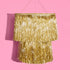 xo, Fetti Gold Fringe Tinsel Chandelier | 16" | Bachelorette Party Decorations,