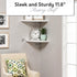 InPlace Shelving 0191806 11.8-Inch Wide Floating Corner Wall Shelf, White