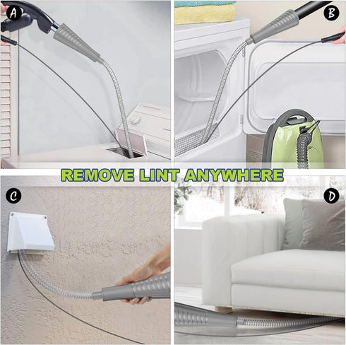 Sealegend 2PCS Dryer Vent Cleaner Kit, Guide Wire Vacuum Hose Attachment Brush Lint Remover for Power Washer and Dryer