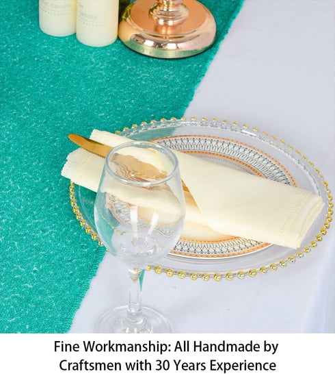 ShinyBeauty Mint Green Table Runners, 2Packs 12''x72'' Teal Sequin Glitter Fabric for Birthday Party Celebration