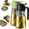 TrendPlain 16oz/470ml Glass Olive Oil Sprayer for Cooking 2 in 1 Olive