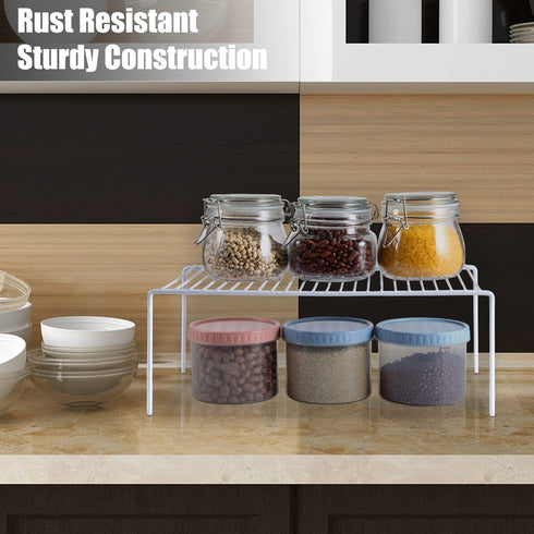 Cabinet Storage Shelf Rack Set of 2, Medium (13 x 9.4 inch) Rustproof Metal Wire Organizer for Kitchen Pantry