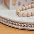 Counter Farmhouse Wood Tray Candle Holder - Romadedi Bead Round Wooden Decorative Tray for Coffee Table Decor Serving