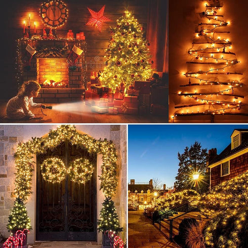 21FT 100 Count Brizled Warm White Clear Christmas Lights Connectable, Mini Incandescent String Lights Plug