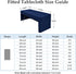 2 Pack 6ft (72x30 Inch), 3-Sided Wolkemer Open Back Fitted Tablecloth Rectangle Vendor Table Cloth Washable Navy Fabric