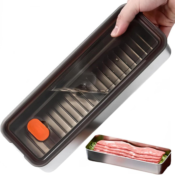 Bacon Container for Refrigerator, Airtight Stainless Steel Deli Meat Storage Containers for Kitchen Food Storage