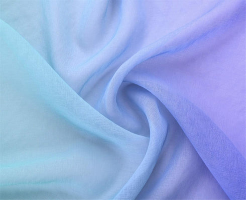 Yancorp Semi Sheer Bedroom Curtains - 72 inch Length Rod Pocket Curtain in Teal Turquoise Purple Ombre (1 Panel,